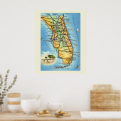 Vintag Florida Road Map Poster drucken (Küche)