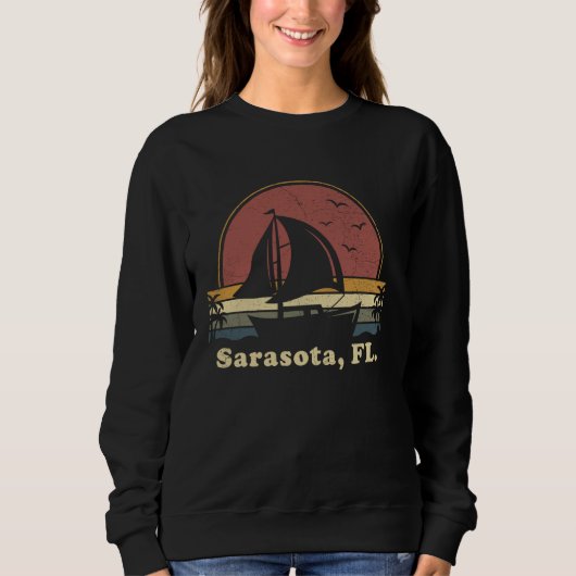 Vintag Florida Sarasota Segelboot Sweatshirt (Vorderseite)