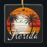Vintag Florida USA Palm Trees Summer Beach Keramikornament<br><div class="desc">Phantastisches Vintages Florida Design für Strandliebhaber im Sommer.</div>