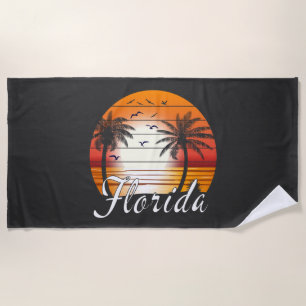 Vintag Florida USA Palm Trees Summer Beach Strandtuch