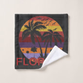 Vintag Florida USA Summer Beach Badhandtuch Set (Waschlappen)