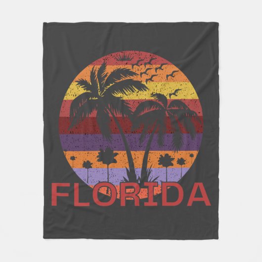 Vintag Florida USA Summer Beach Fleecedecke (Vorderseite)