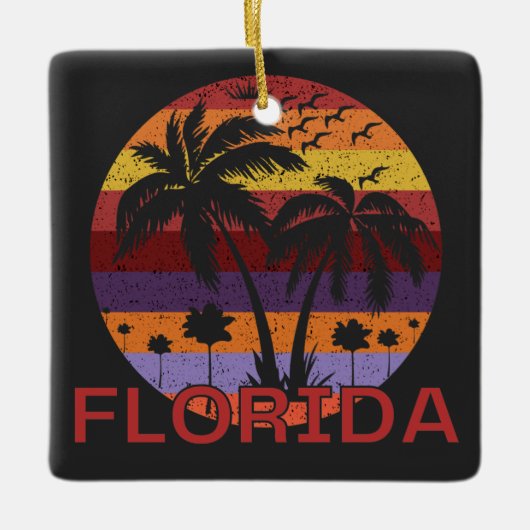 Vintag Florida USA Summer Beach Keramikornament (Vorderseite)