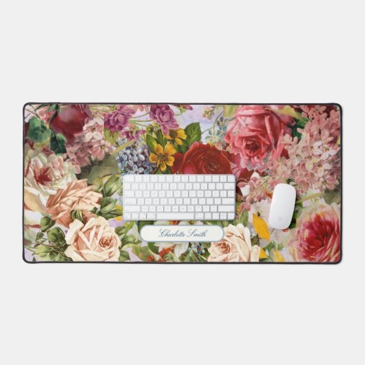 Vintag floriferous 2 Collage Schreibtischunterlage (Tastatur & Maus)