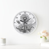 Vintag Fluffy Dandelion Große Wanduhr (Zuhause)