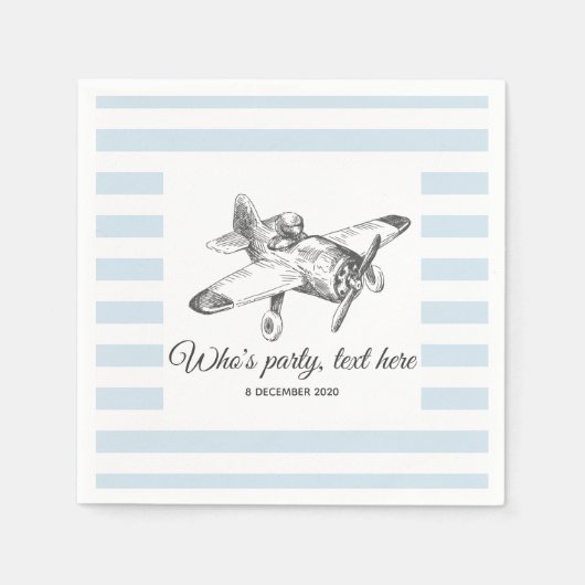 Vintag, Flugzeug, Flugzeug Cocktail Papier Napkins Serviette (Vorderseite)