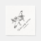 Vintag, Flugzeug, Flugzeug Cocktail Papier Napkins Serviette (Vorderseite)