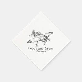Vintag, Flugzeug, Flugzeug Cocktail Papier Napkins Serviette