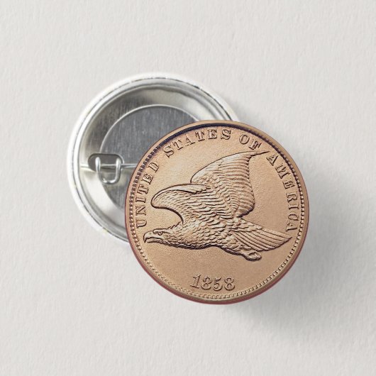 Vintag Flying Eagle Penny Button (Vorne & Hinten)