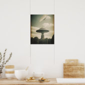 Vintag Flying Saucer Poster (Küche)