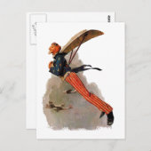 Vintag Flying Uncle Sam Geschenke und Grußkarten Postkarte (Vorne/Hinten)