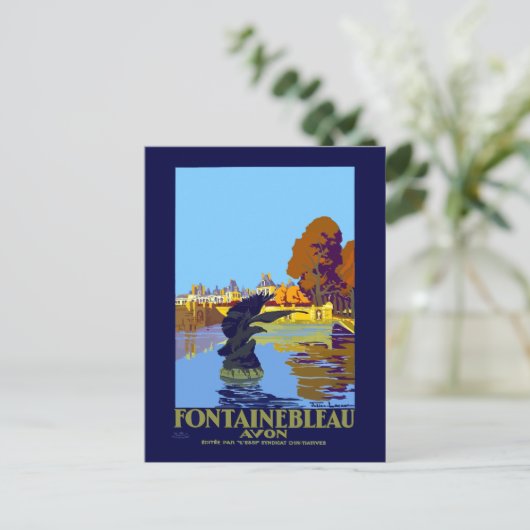 Vintag Fontainebleau Paris Frankreich Reisen Postkarte (Stehend Vorderseite)