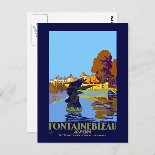Vintag Fontainebleau Paris Frankreich Reisen Postkarte (Vorne/Hinten)