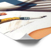 Vintag Football Girl Illustration Poster (Ecke)