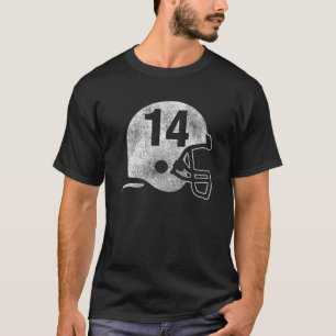 Vintag Football Helmet Nr. 14 Jersey Player Nu T-Shirt