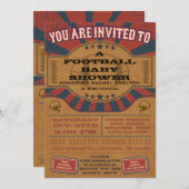 Vintag Football-Kinderdusche Einladung (Vorne/Hinten)