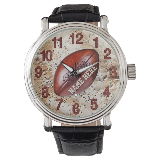 Vintag Football Personalisiert Football Watches Armbanduhr (Vorderseite)