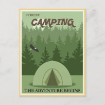 Vintag Forest Camping Postkarte
