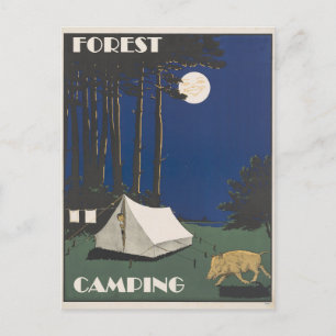 Vintag Forest Camping Travel Postkarte