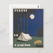 Vintag Forest Camping Travel Postkarte (Vorne/Hinten)