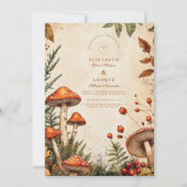 Vintag Forest Fungi Wedding Einladung (Vorderseite)
