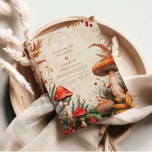 Vintag Forest Fungi Wedding Einladung