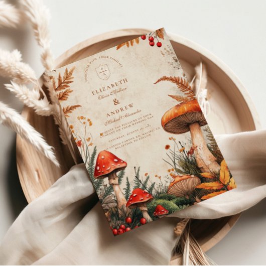 Vintag Forest Fungi Wedding Einladung