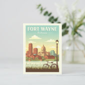 Vintag Fort Wayne Indiana Postkarte (Stehend Vorderseite)