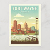 Vintag Fort Wayne Indiana Postkarte (Vorderseite)