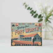 Vintag Fort Worth Postcard | Grüße Postkarte (Stehend Vorderseite)