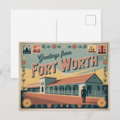 Vintag Fort Worth Postcard | Grüße Postkarte (Vorne/Hinten)
