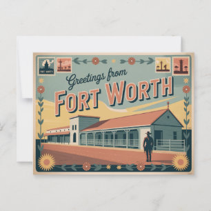 Vintag Fort Worth Postcard   Grüße Postkarte
