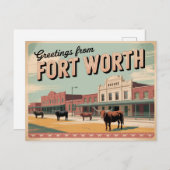 Vintag Fort Worth Postcard | Grüße Postkarte (Vorne/Hinten)