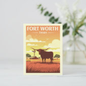 Vintag Fort Worth Postkarte (Stehend Vorderseite)