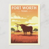 Vintag Fort Worth Postkarte (Vorderseite)