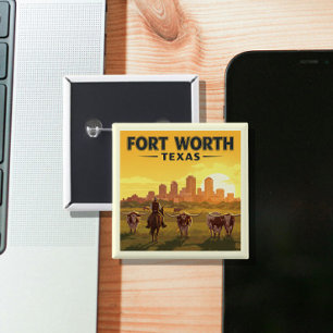Vintag Fort Worth Texas Button