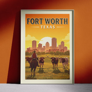 Vintag Fort Worth Texas Poster