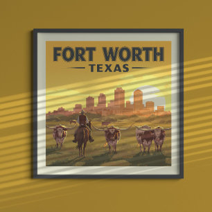 Vintag Fort Worth Texas Poster