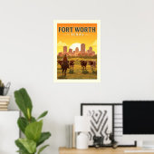 Vintag Fort Worth Texas Poster (Heimbüro)