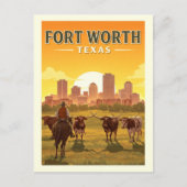 Vintag Fort Worth Texas Postkarte (Vorderseite)