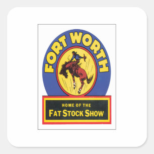 Vintag Fort Worth, Texas Quadratischer Aufkleber