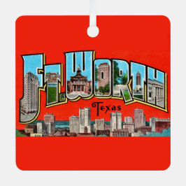 Vintag Fort Worth TX Ornament Aus Metall
