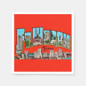 Vintag Fort Worth TX Serviette (Vorderseite)