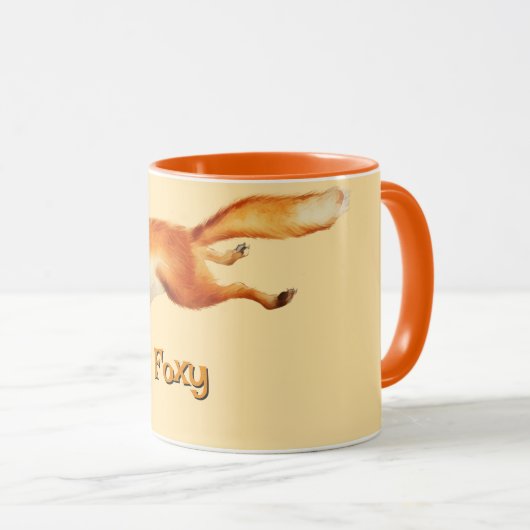 Vintag Fox Art Foxy Tasse Cup (VorderseiteRechts)
