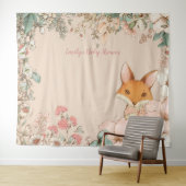 Vintag Fox Babydusche Hintergrundlandschaft Peach Wandteppich (Beispiel (Horizontal))
