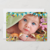 Vintag Fox Bunting Garden Baby Girl Ankündigung (Rückseite)