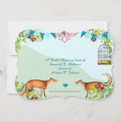 Vintag Fox Bunting Garden Brautparty lädt ein Einladung (Rückseite)
