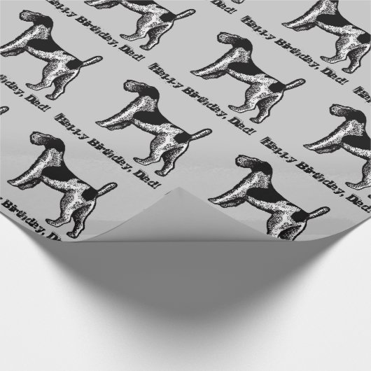 Vintag Fox Terrier Geschenkpapier (Ecke)