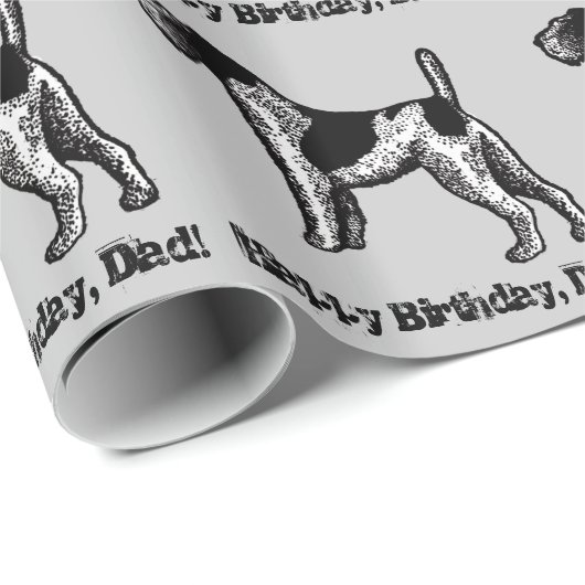 Vintag Fox Terrier Geschenkpapier (Rolleneckpunkt)