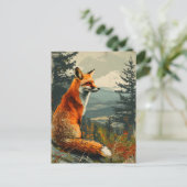 Vintag Fox: Zeitloser Wildcharakter Postkarte (Stehend Vorderseite)